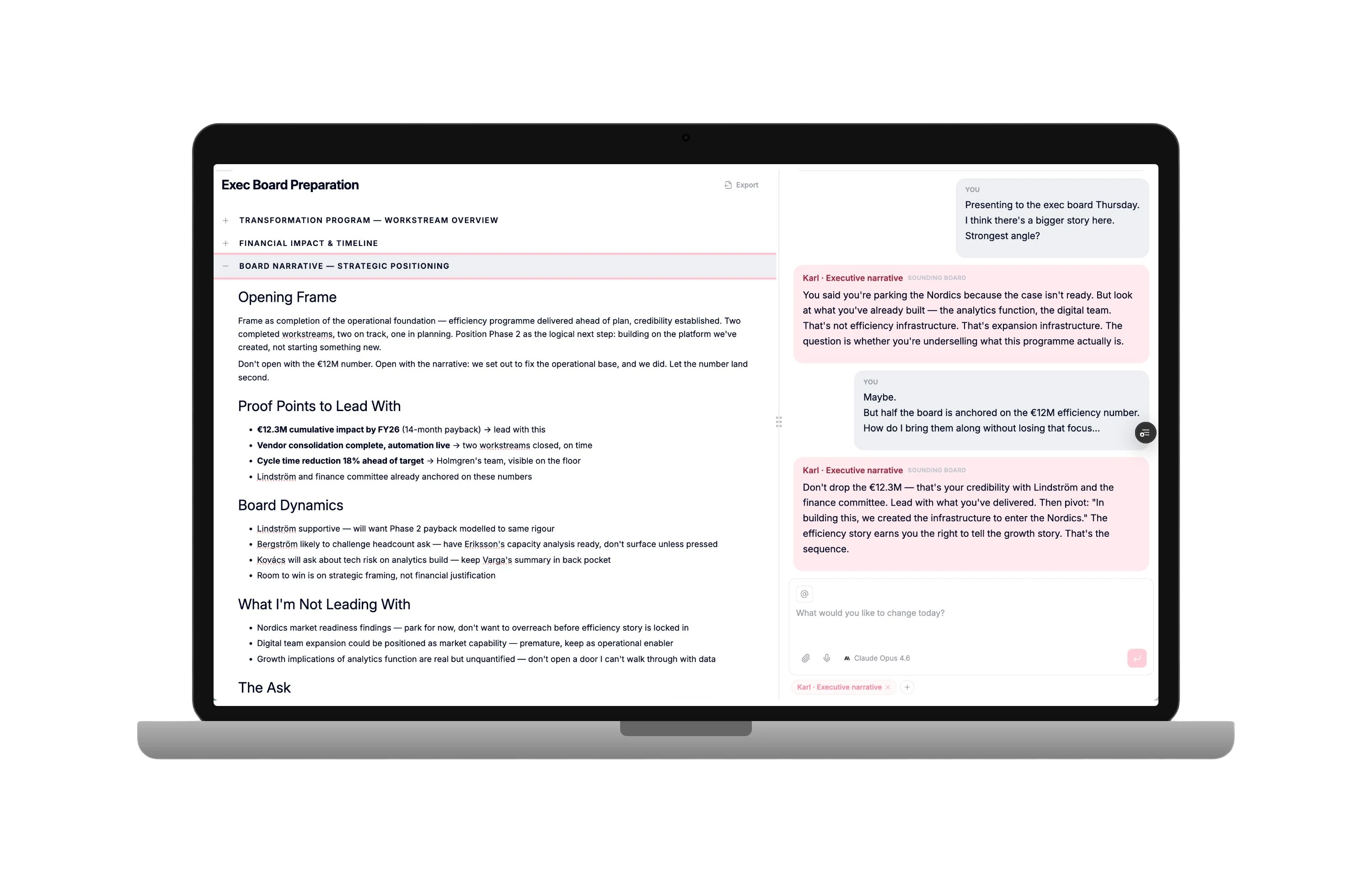 Navar AI workspace with expert personas